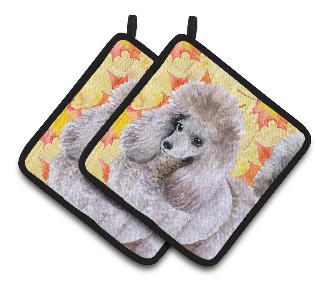Poodle Fall Pair of Pot Holders BB9926PTHD by Caroline&#39;s Treasures