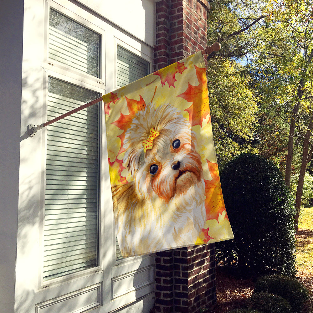Morkie Fall Flag Canvas House Size BB9929CHF  the-store.com.