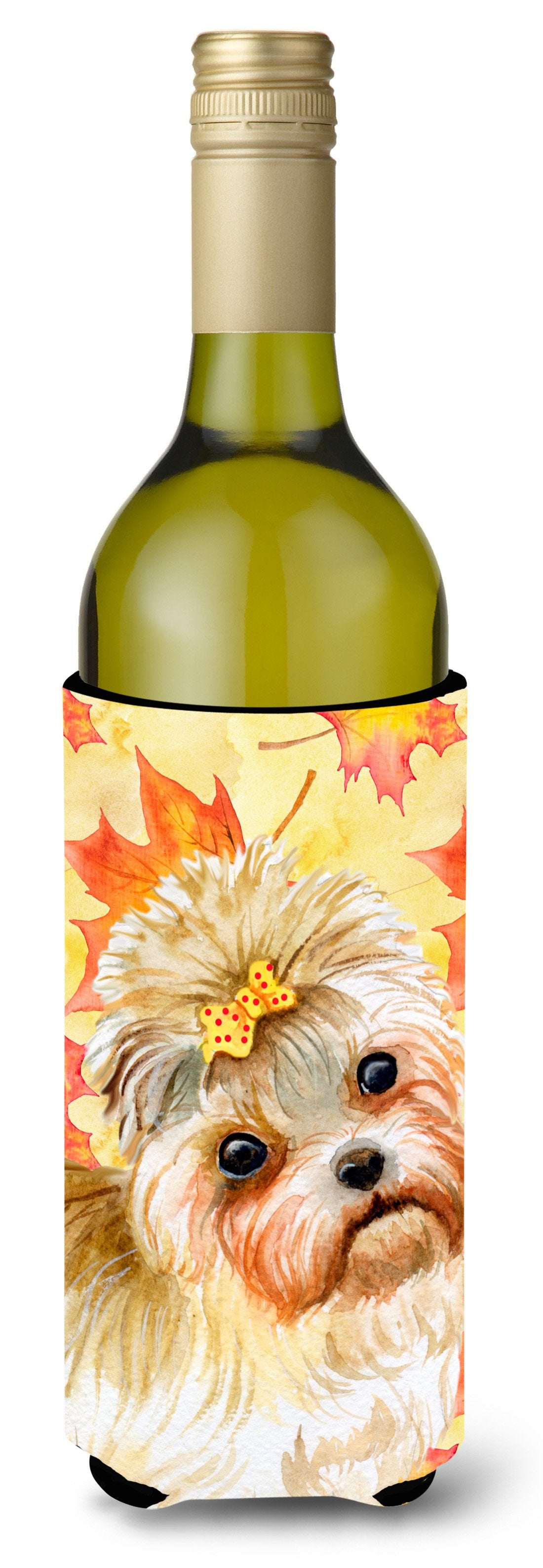 Morkie Fall Wine Bottle Beverge Insulator Hugger by Caroline&#39;s Treasures