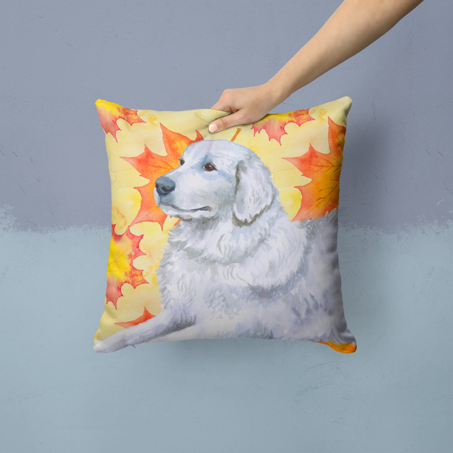 Maremma Sheepdog Fall Fabric Decorative Pillow BB9936PW1414 - the-store.com
