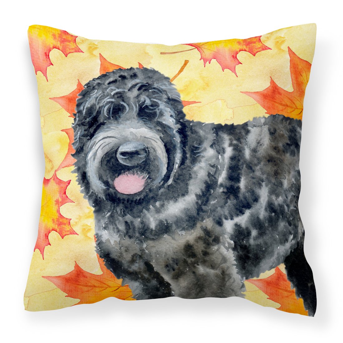 Black Russian Terrier Fall Fabric Decorative Pillow BB9938PW1818 by Caroline&#39;s Treasures