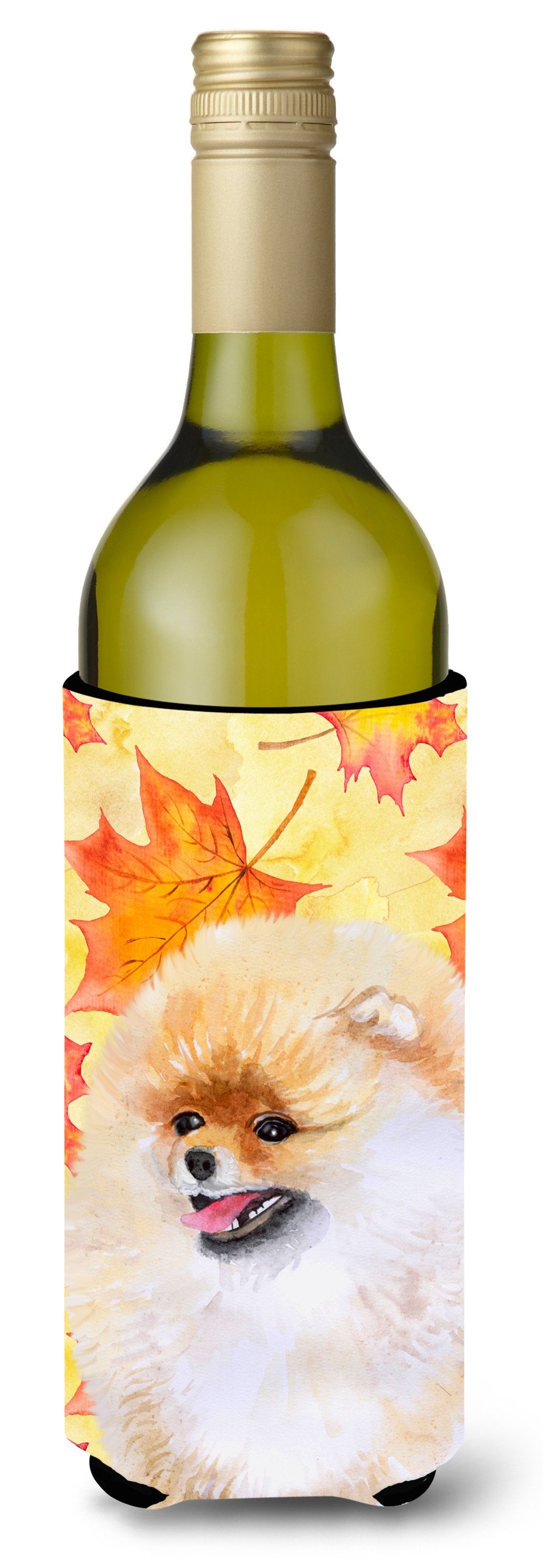 Pomeranian Fall Wine Bottle Beverge Insulator Hugger BB9943LITERK by Caroline&#39;s Treasures