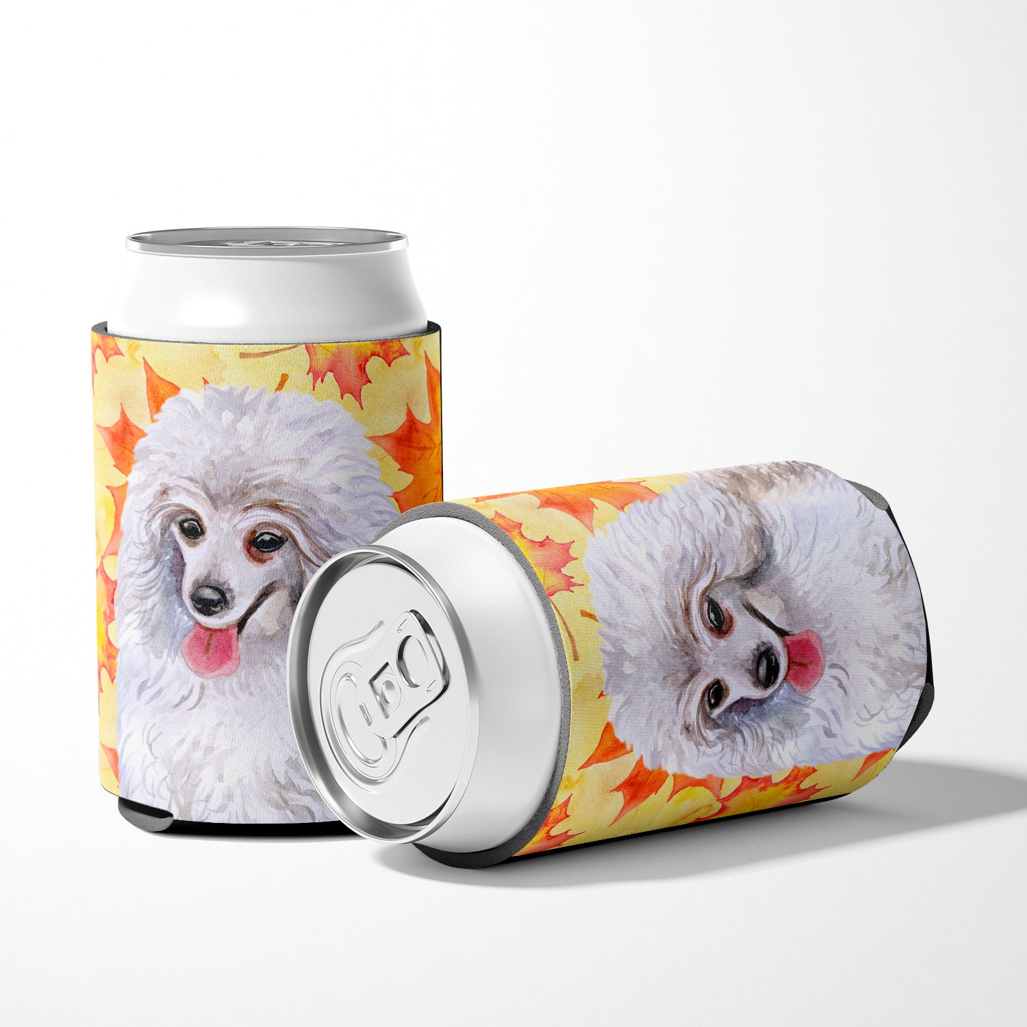 Medium White Poodle Fall Can or Bottle Hugger BB9944CC
