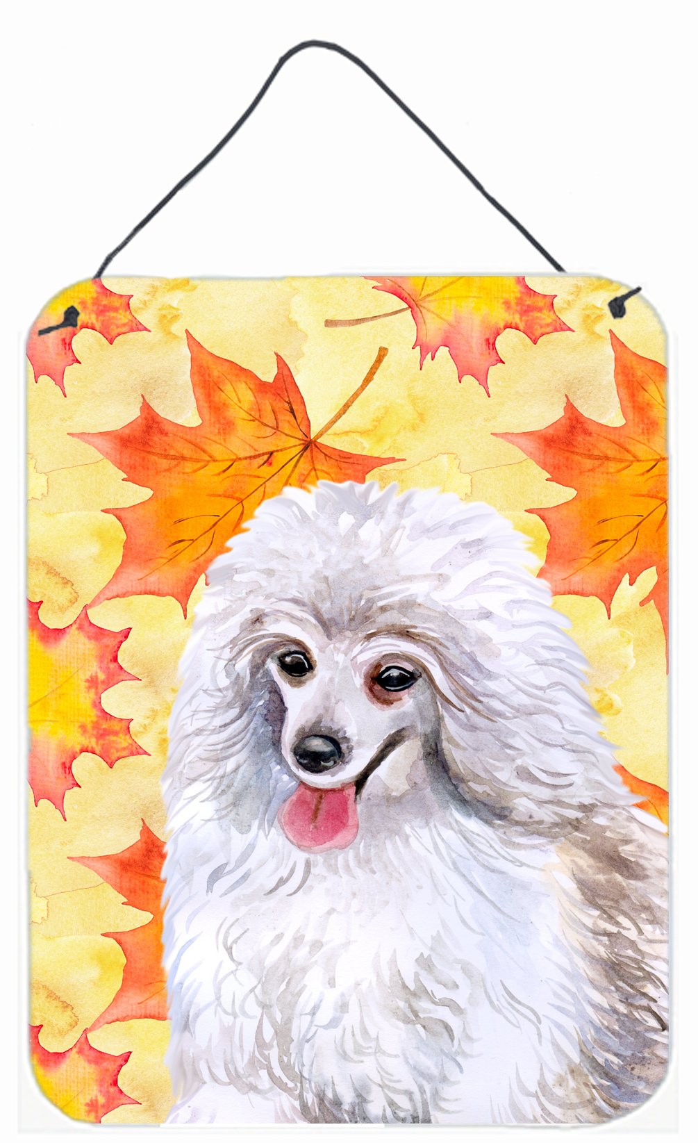 Medium White Poodle Fall Wall or Door Hanging Prints BB9944DS1216 by Caroline's Treasures