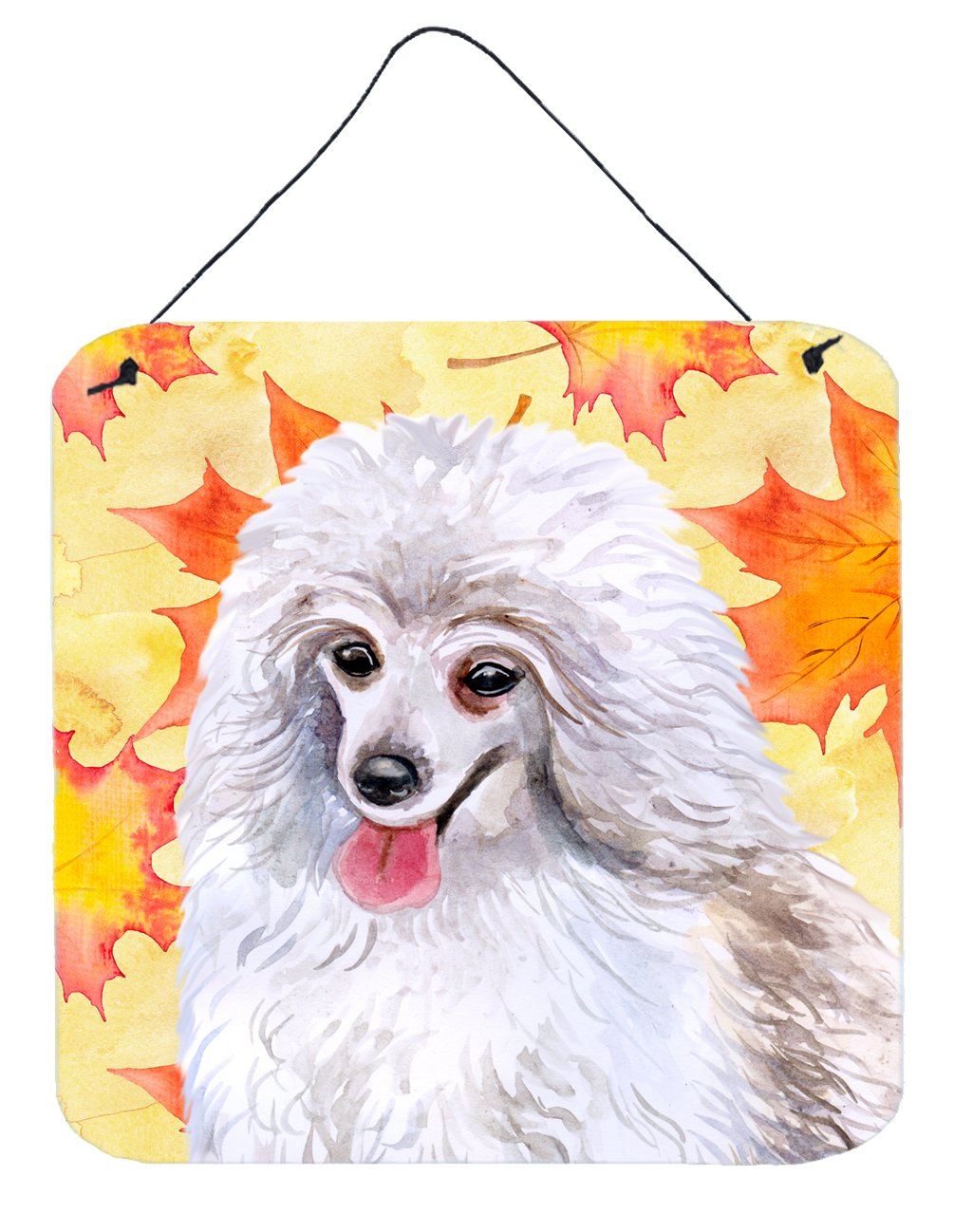Medium White Poodle Fall Wall or Door Hanging Prints BB9944DS66 by Caroline&#39;s Treasures