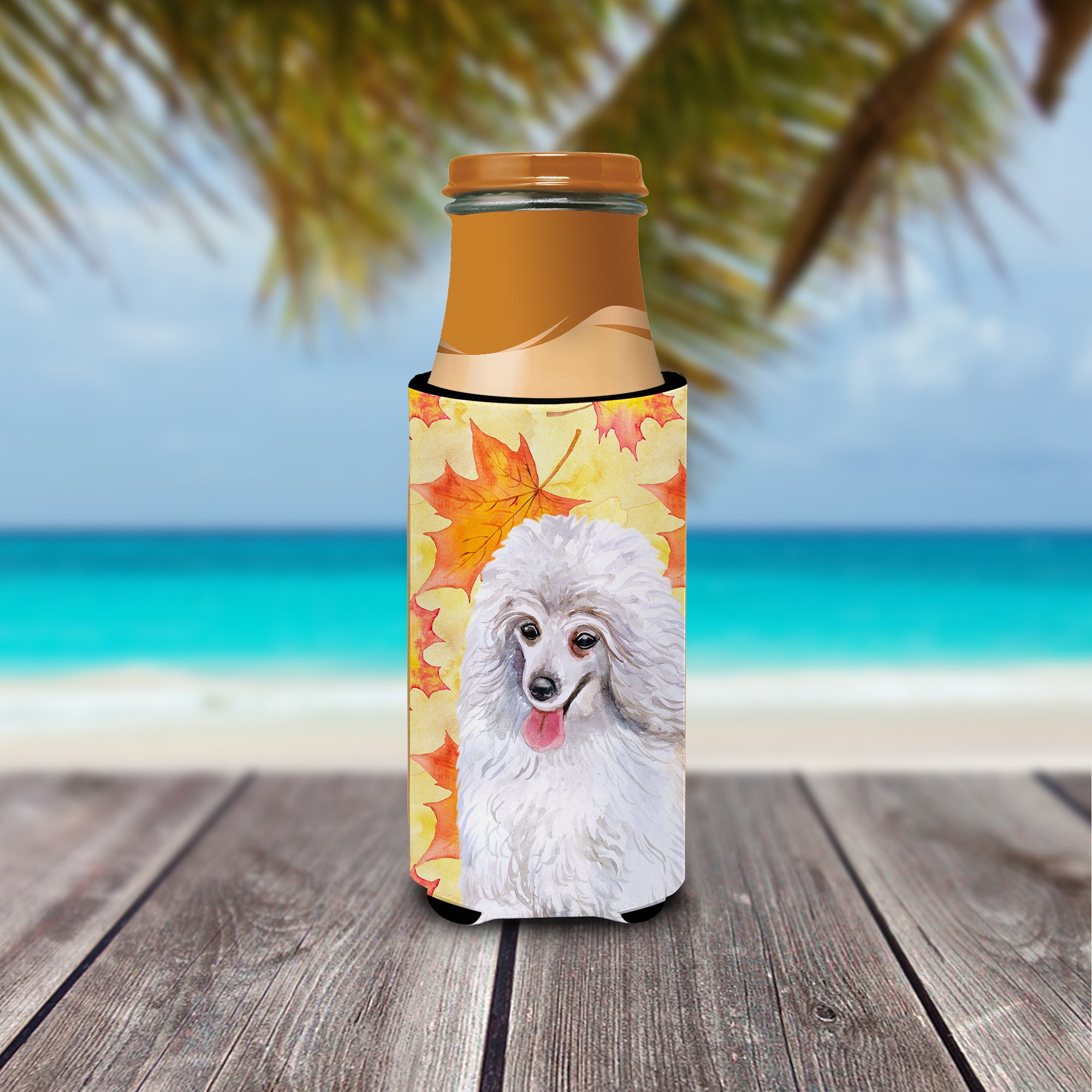 Medium White Poodle Fall  Ultra Hugger for slim cans BB9944MUK  the-store.com.