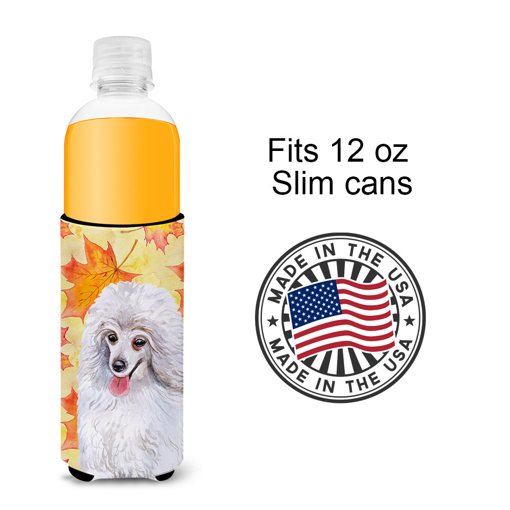 Medium White Poodle Fall  Ultra Hugger for slim cans BB9944MUK