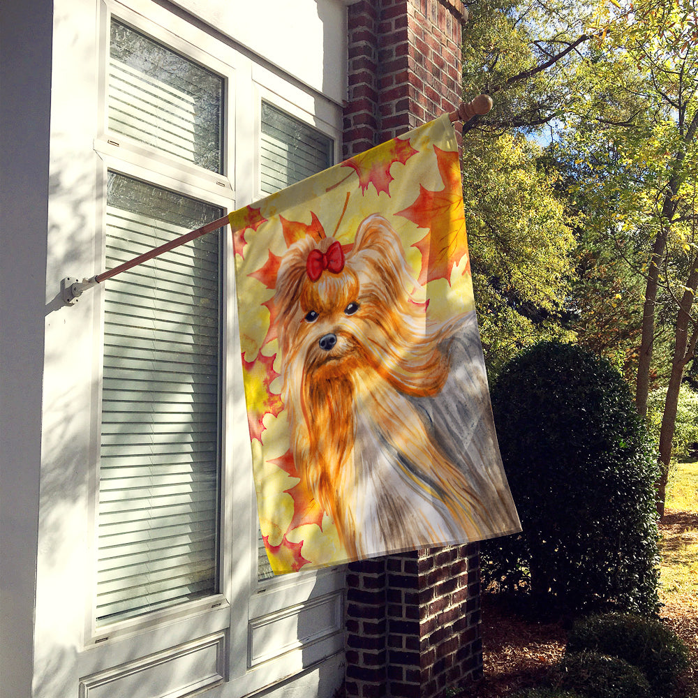 Yorkshire Terrier Fall Flag Canvas House Size BB9946CHF  the-store.com.