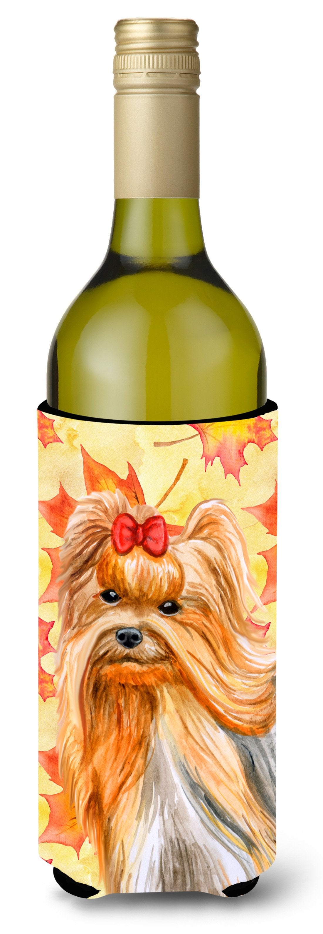 Yorkshire Terrier Fall Wine Bottle Beverge Insulator Hugger BB9946LITERK by Caroline&#39;s Treasures