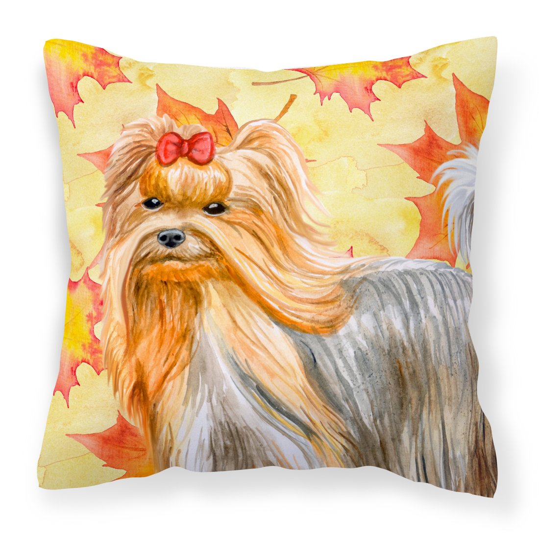 Yorkshire Terrier Fall Fabric Decorative Pillow by Caroline&#39;s Treasures
