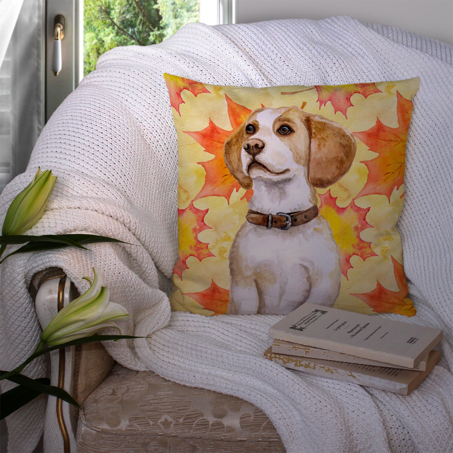 Beagle Fall Fabric Decorative Pillow BB9947PW1414 - the-store.com