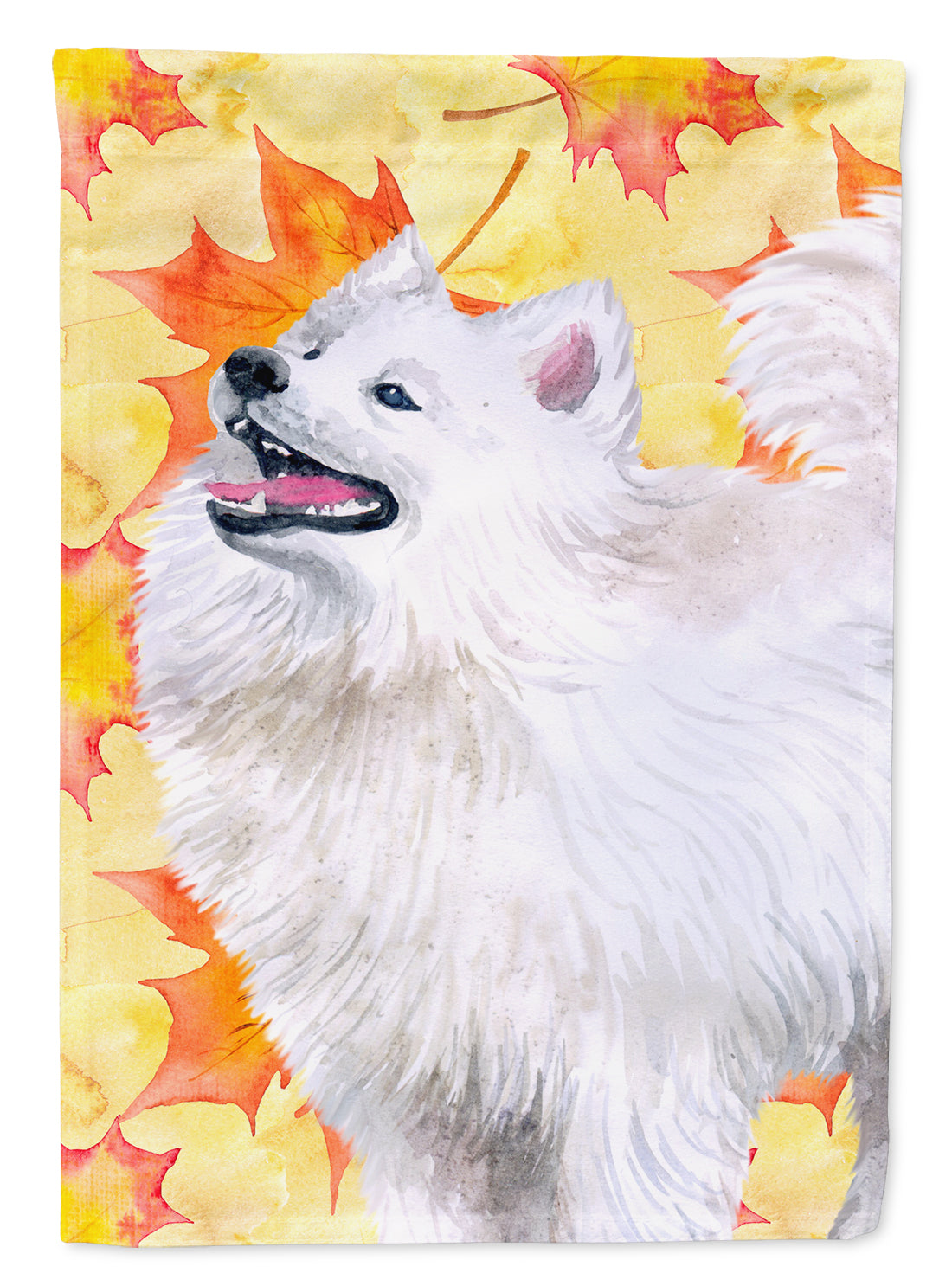 Samoyed Fall Flag Canvas House Size BB9952CHF  the-store.com.