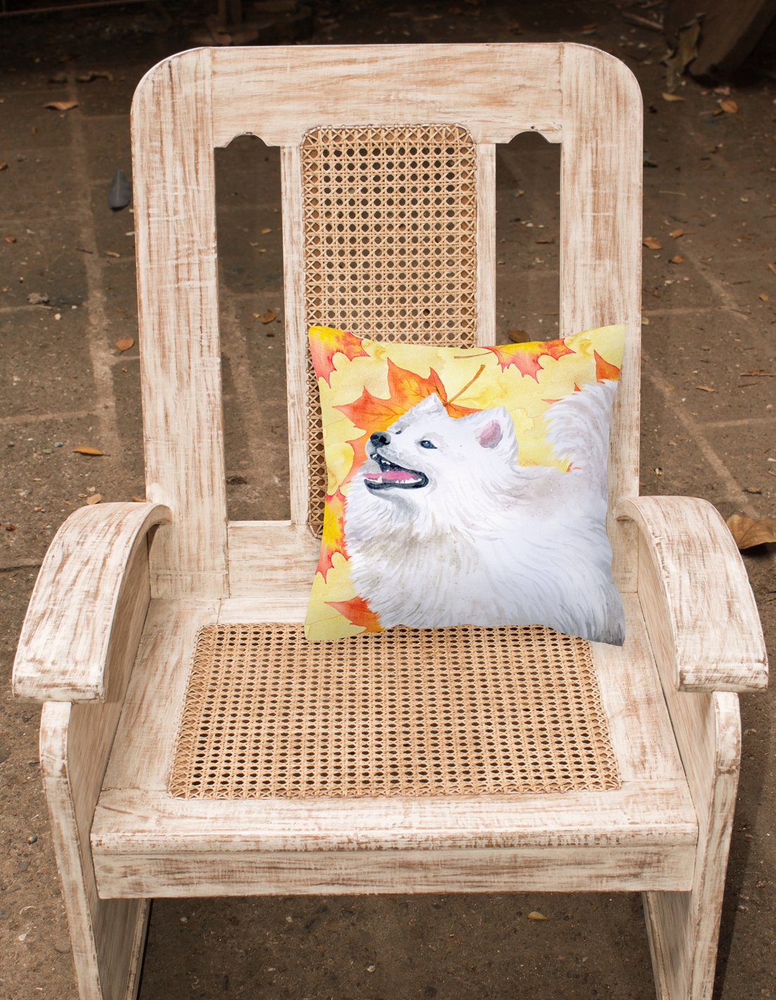 Samoyed Fall Fabric Decorative Pillow BB9952PW1818 by Caroline's Treasures