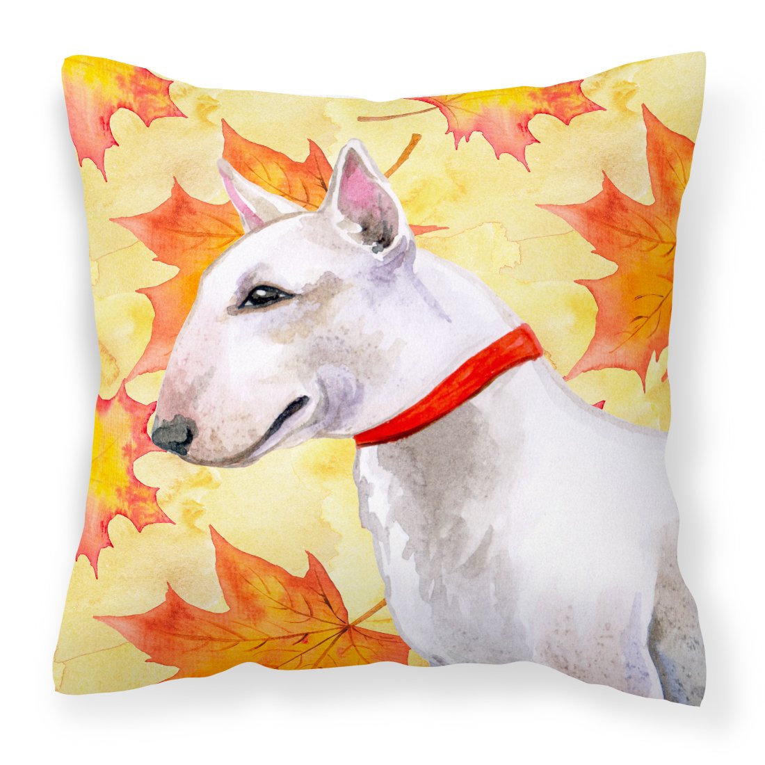Bull Terrier Fall Fabric Decorative Pillow BB9954PW1818 by Caroline&#39;s Treasures