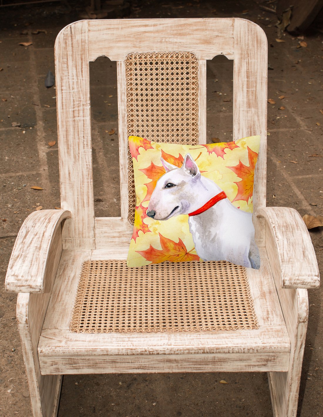 Bull Terrier Fall Fabric Decorative Pillow BB9954PW1818 by Caroline's Treasures