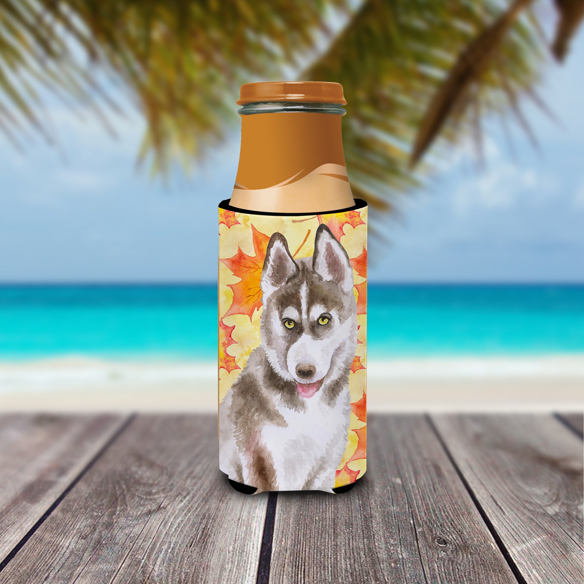 Siberian Husky Grey Fall  Ultra Hugger for slim cans BB9957MUK