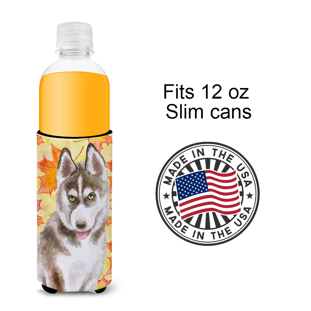 Siberian Husky Grey Fall  Ultra Hugger for slim cans BB9957MUK  the-store.com.