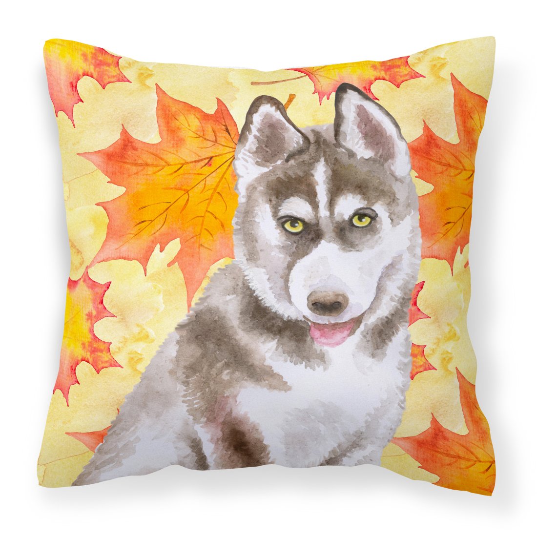 Siberian Husky Grey Fall Fabric Decorative Pillow BB9957PW1818 by Caroline&#39;s Treasures