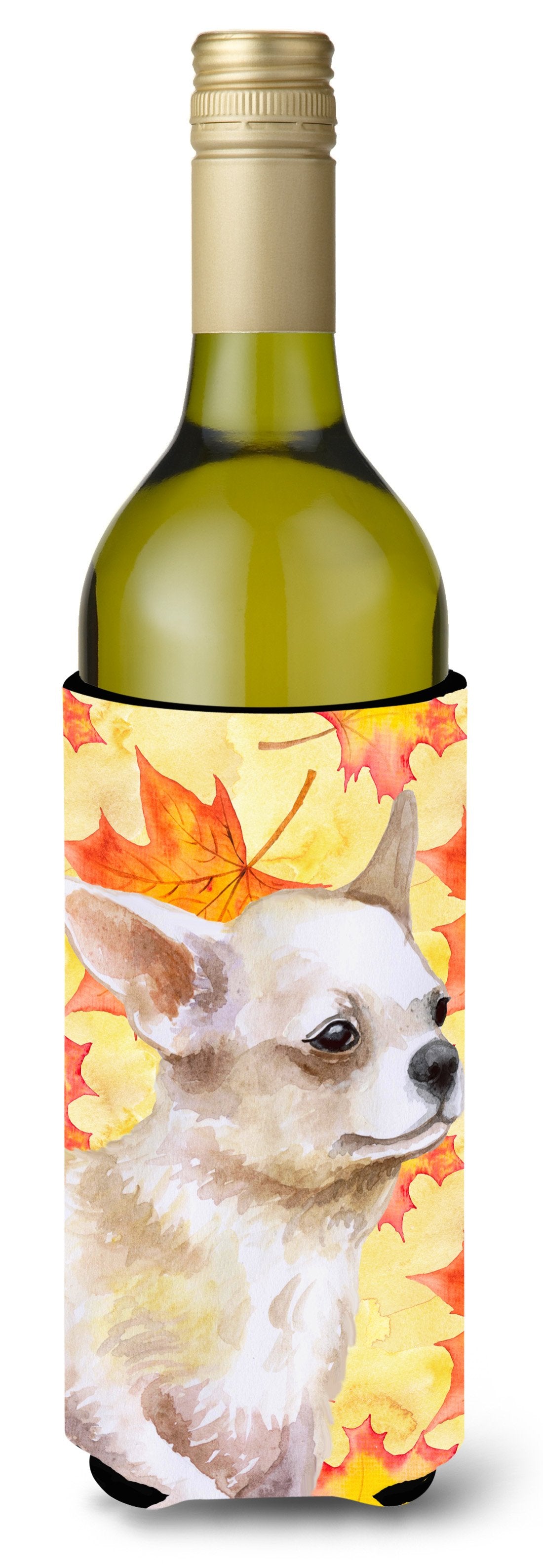 Chihuahua Leg up Fall Wine Bottle Beverge Insulator Hugger BB9958LITERK by Caroline&#39;s Treasures