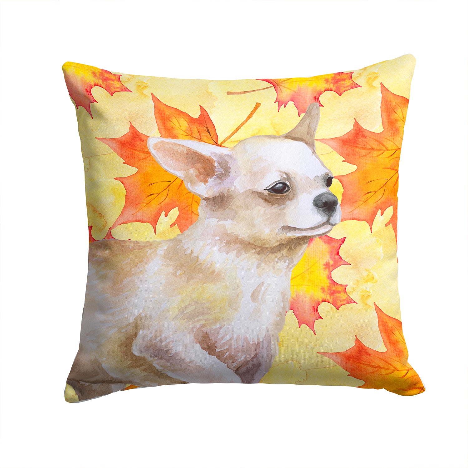 Chihuahua Leg up Fall Fabric Decorative Pillow BB9958PW1414 - the-store.com