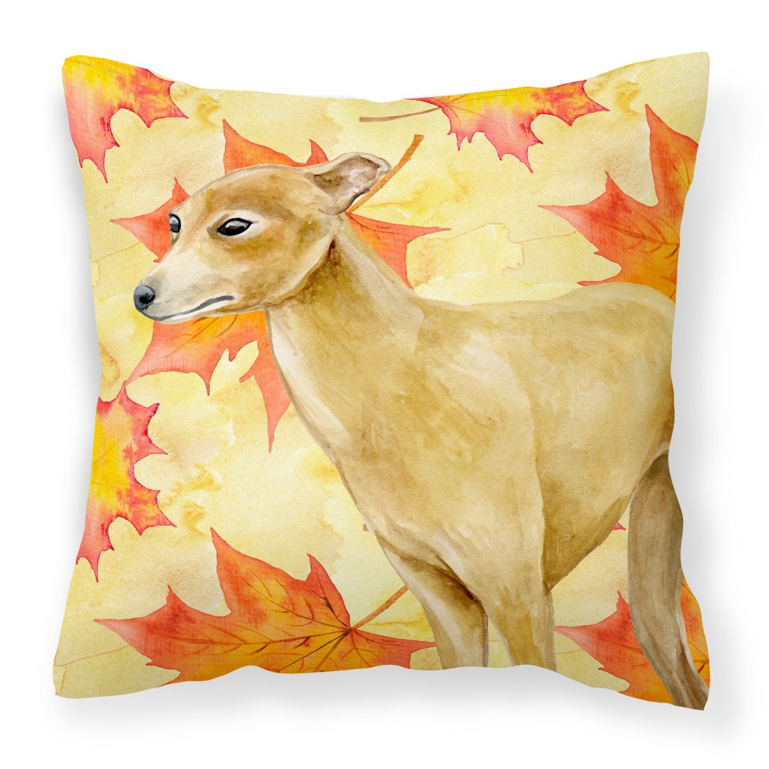 Italian Greyhound Fall Fabric Decorative Pillow BB9959PW1818 by Caroline&#39;s Treasures