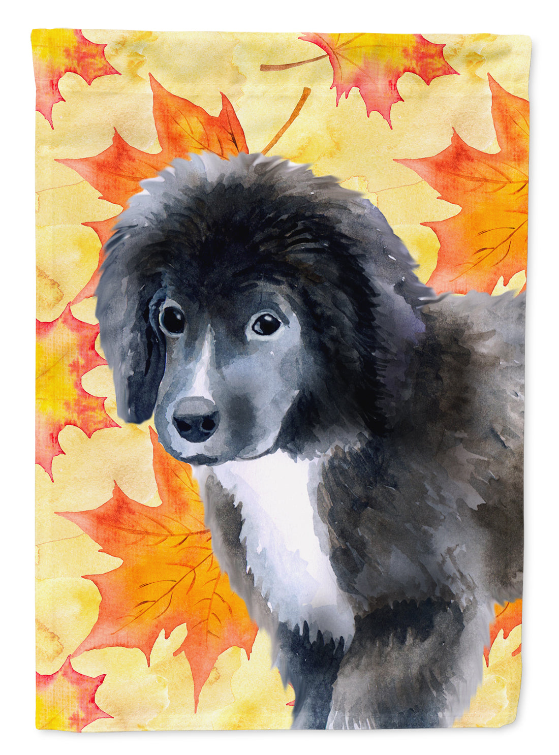 Newfoundland Puppy Fall Flag Canvas House Size BB9960CHF  the-store.com.