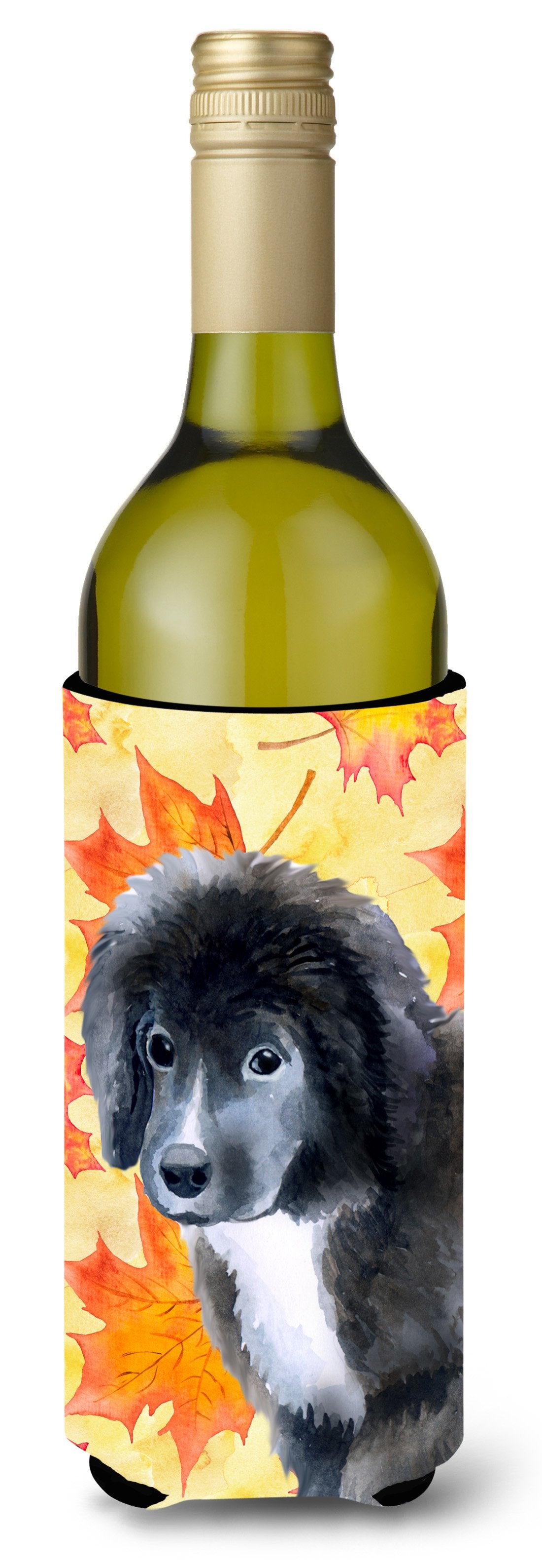 Newfoundland Puppy Fall Wine Bottle Beverge Insulator Hugger BB9960LITERK by Caroline&#39;s Treasures