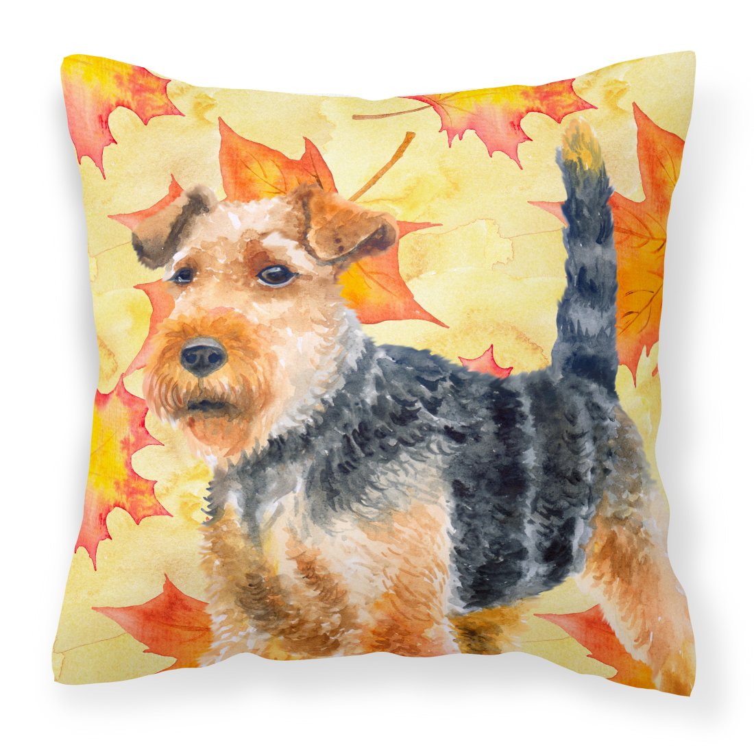 Welsh Terrier Fall Fabric Decorative Pillow BB9961PW1818 by Caroline&#39;s Treasures