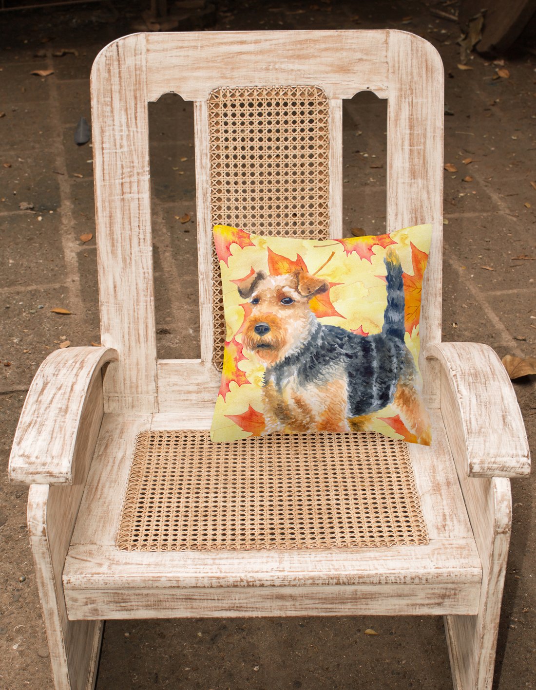 Welsh Terrier Fall Fabric Decorative Pillow BB9961PW1818 by Caroline's Treasures