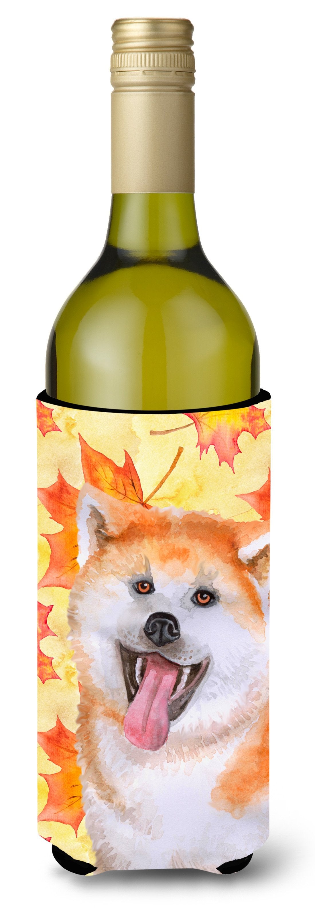 Akita Fall Wine Bottle Beverge Insulator Hugger BB9964LITERK by Caroline&#39;s Treasures