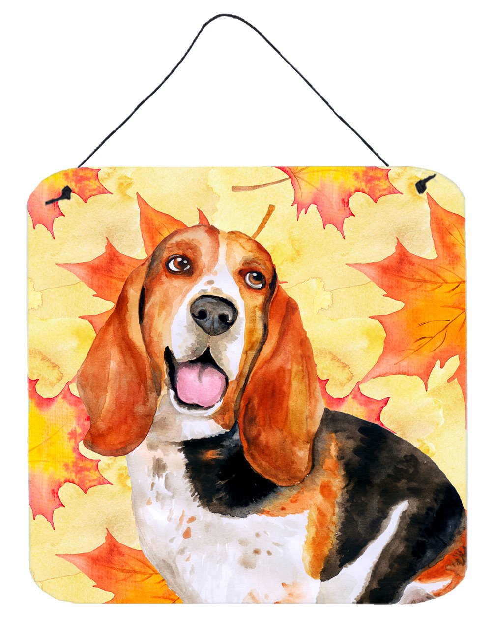 Basset Hound Fall Wall or Door Hanging Prints BB9965DS66 by Caroline's Treasures