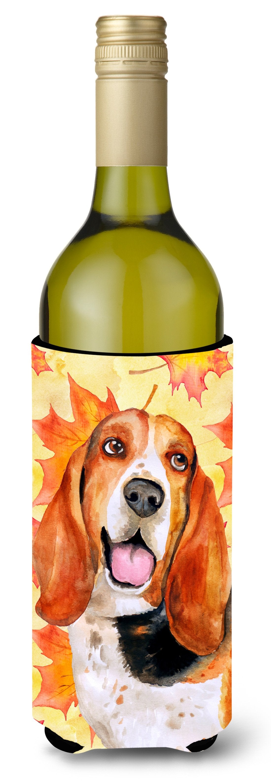 Basset Hound Fall Wine Bottle Beverge Insulator Hugger BB9965LITERK by Caroline&#39;s Treasures