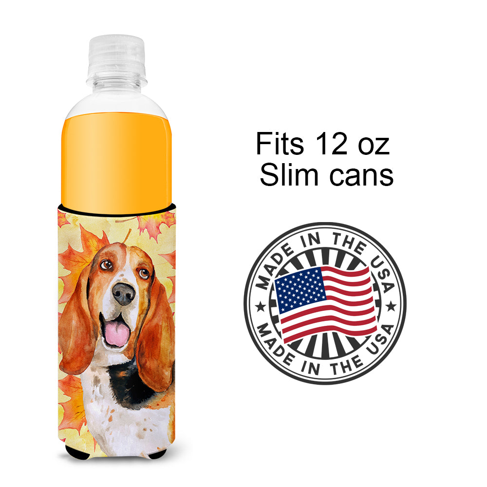 Basset Hound Fall  Ultra Hugger for slim cans BB9965MUK