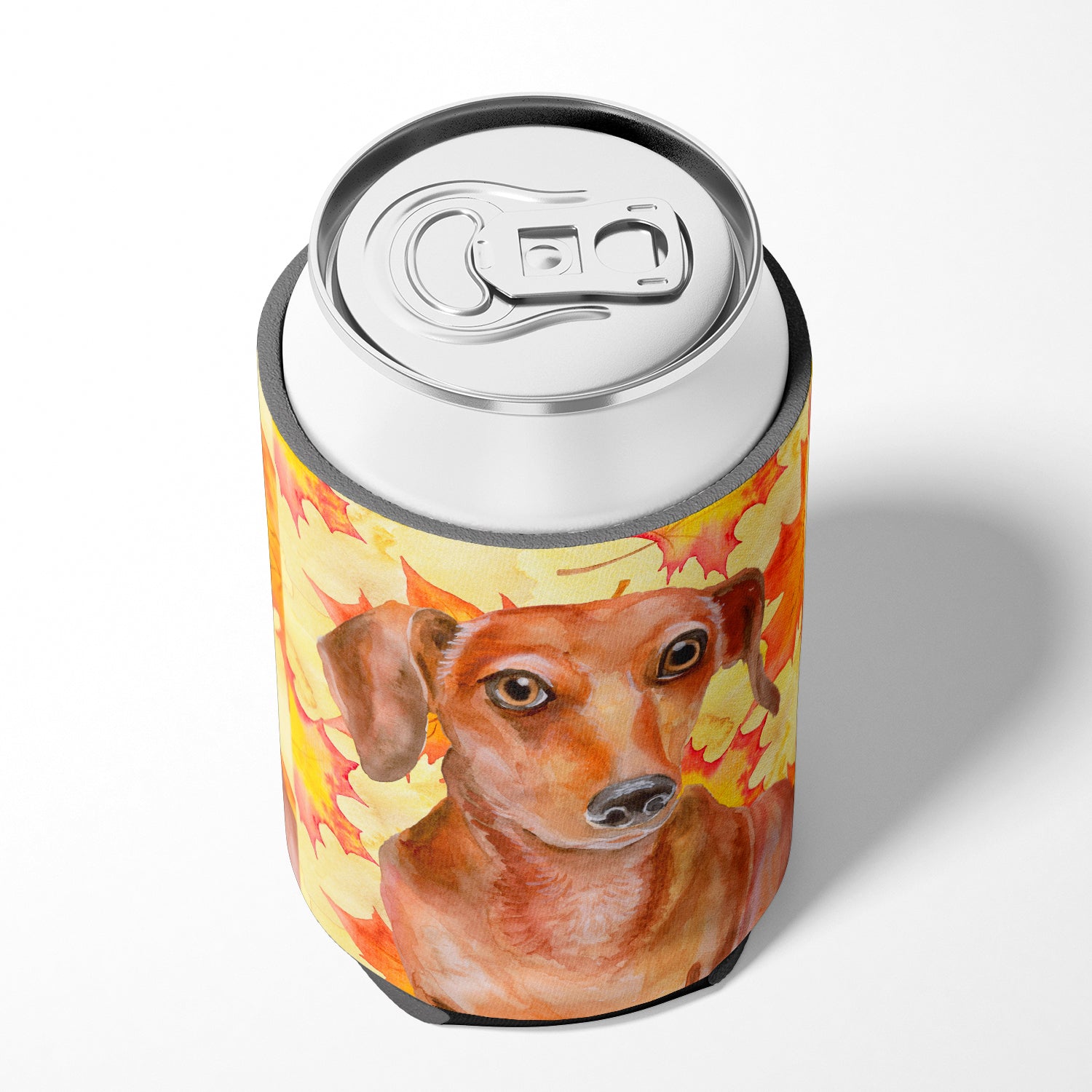 Red Dachshund Fall Can or Bottle Hugger  the-store.com.