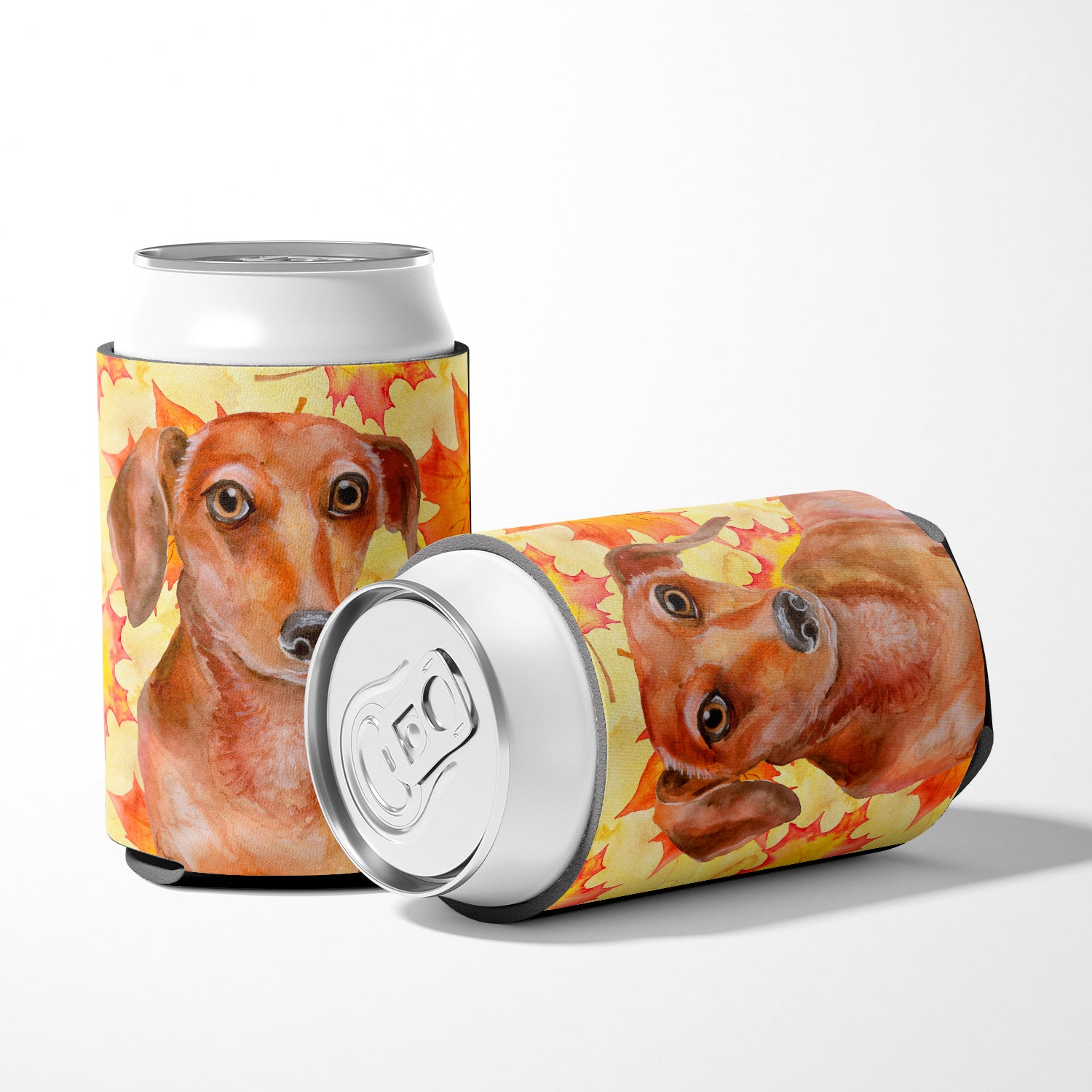 Red Dachshund Fall Can or Bottle Hugger  the-store.com.