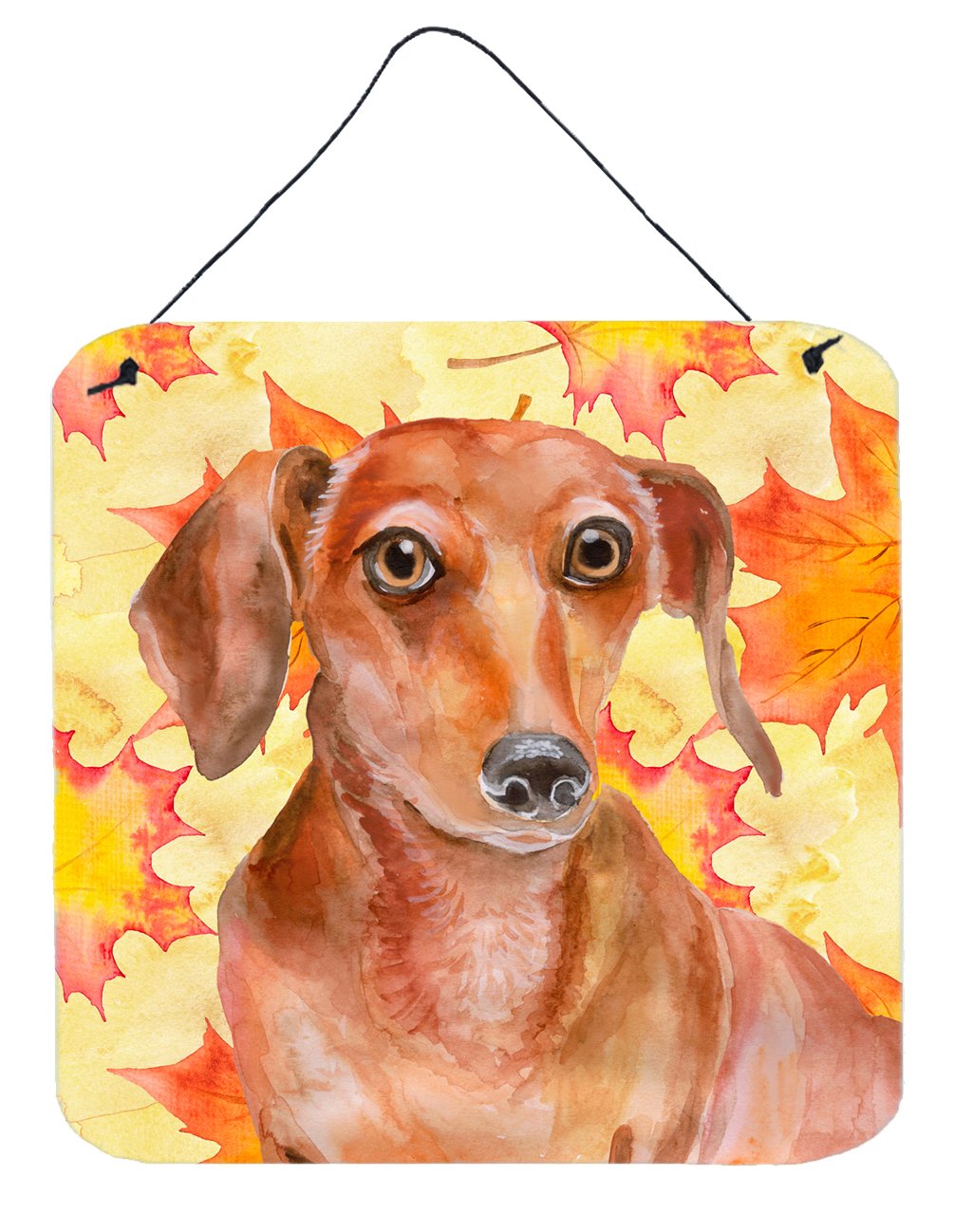 Red Dachshund Fall Wall or Door Hanging Prints BB9968DS66 by Caroline's Treasures