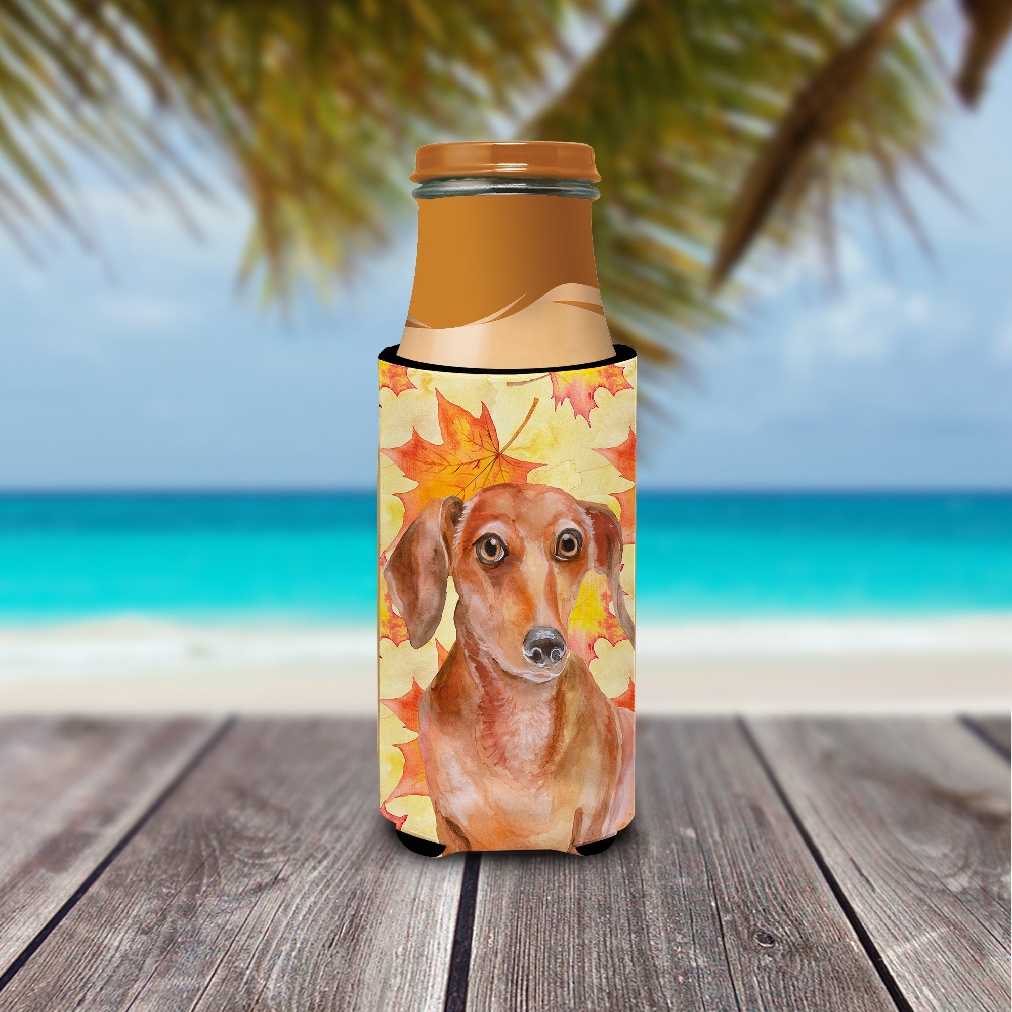 Red Dachshund Fall  Ultra Hugger for slim cans BB9968MUK  the-store.com.