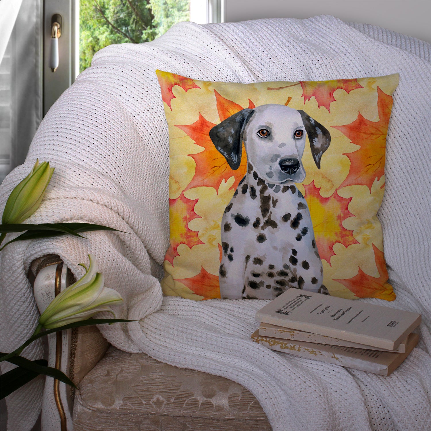 Dalmatian Puppy Fall Fabric Decorative Pillow - the-store.com