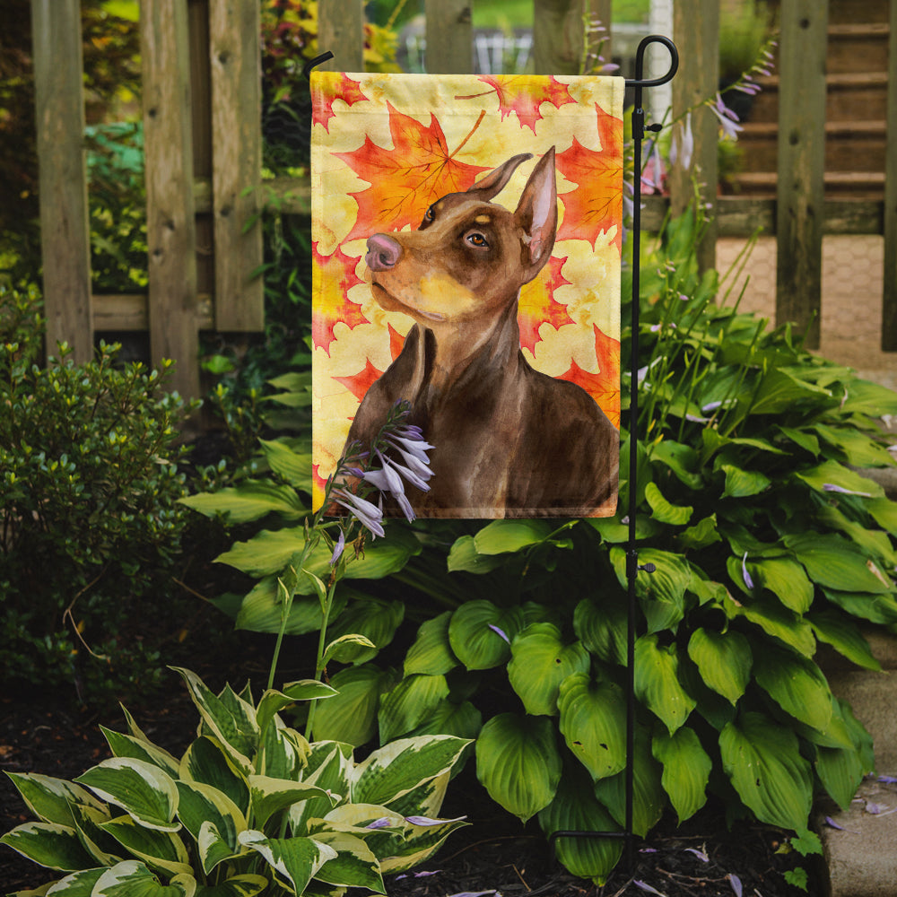 Caroline's Treasures Doberman Pinscher Fall Garden Flag - Outdoor Decorative Yard Flag BB9970GF