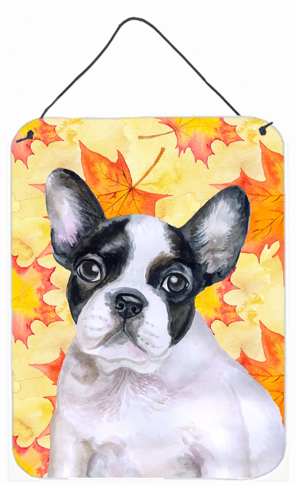 French Bulldog Black White Fall Wall or Door Hanging Prints BB9971DS1216 by Caroline&#39;s Treasures