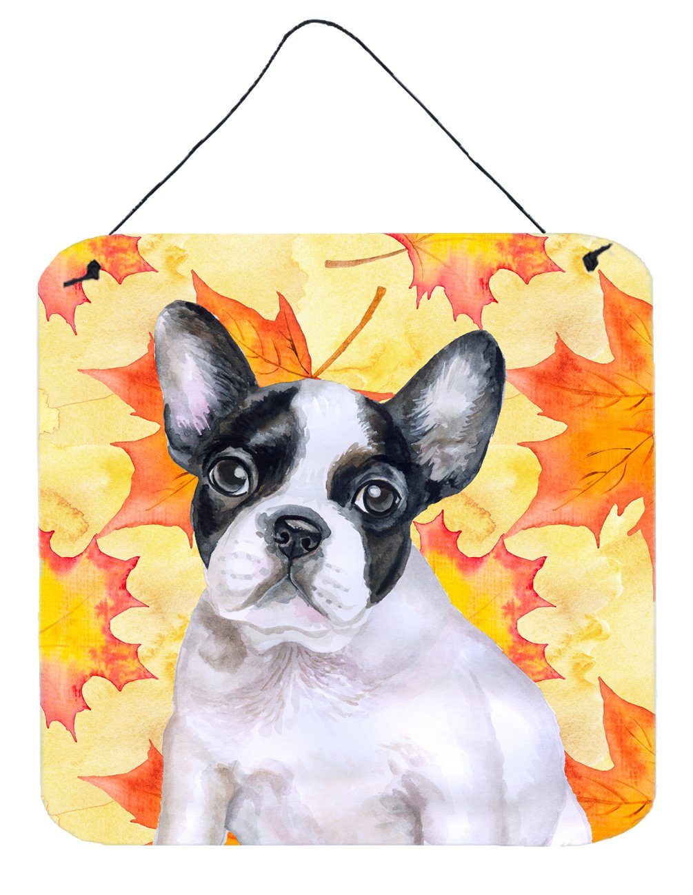 French Bulldog Black White Fall Wall or Door Hanging Prints BB9971DS66 by Caroline&#39;s Treasures
