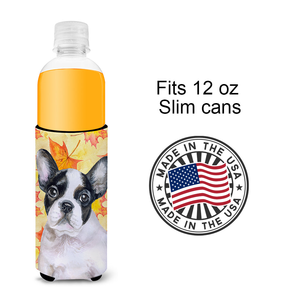 French Bulldog Black White Fall  Ultra Hugger for slim cans BB9971MUK  the-store.com.