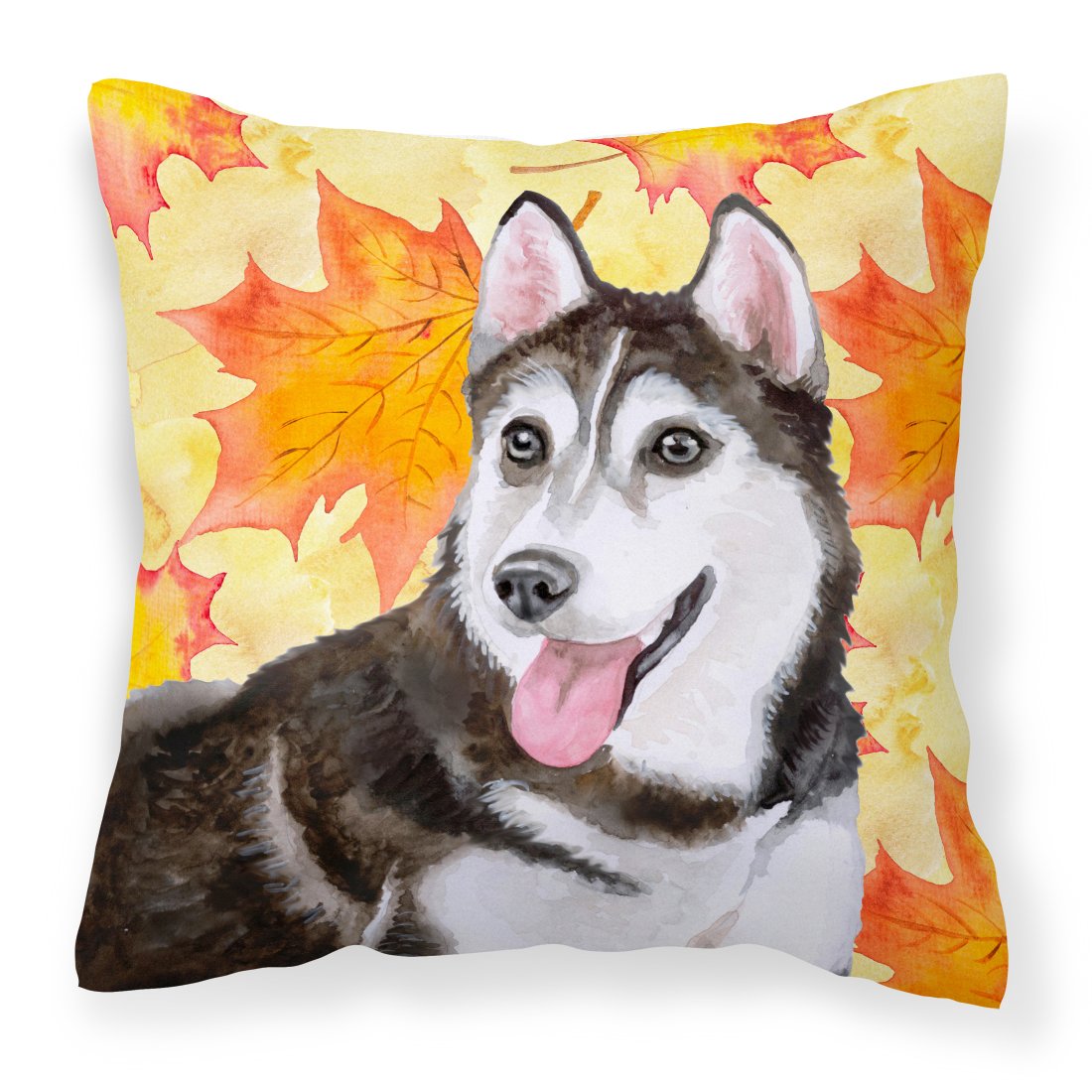 Siberian Husky #2 Fall Fabric Decorative Pillow BB9973PW1818 by Caroline&#39;s Treasures