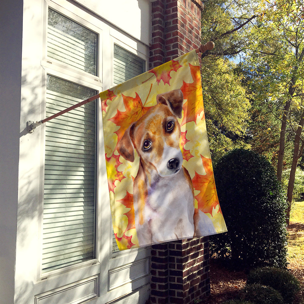 Jack Russell Terrier #2 Fall Flag Canvas House Size BB9974CHF