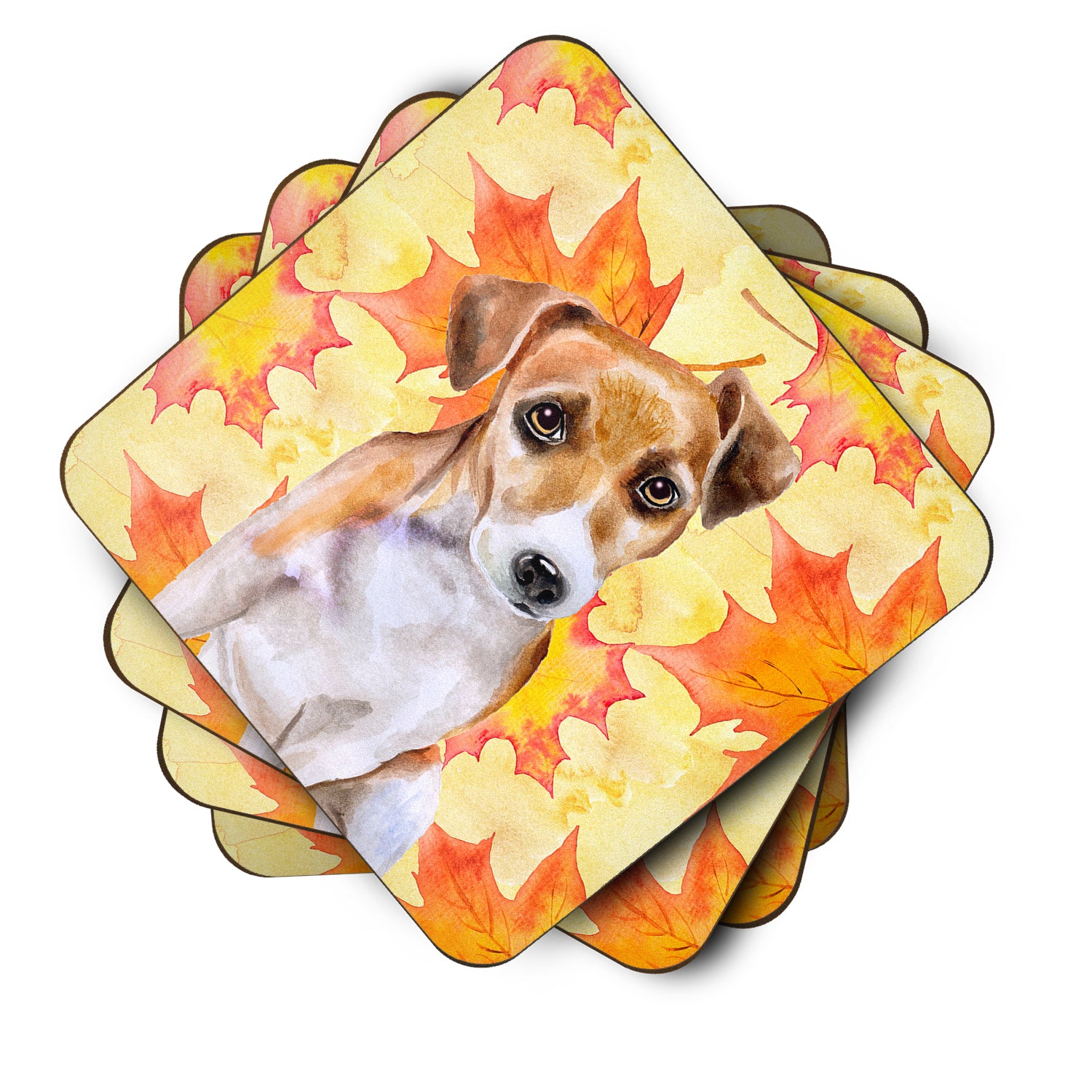 Jack Russell Terrier #2 Fall Foam Coaster Set of 4 BB9974FC - the-store.com