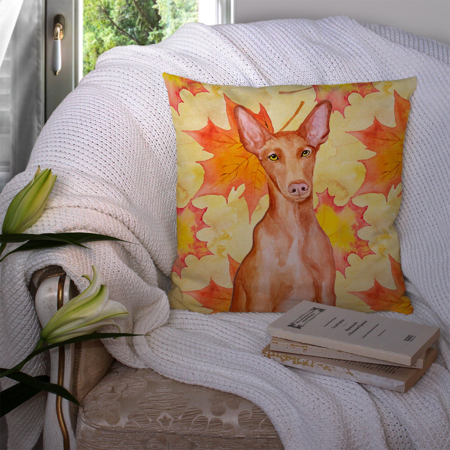 Pharaoh Hound Fall Fabric Decorative Pillow BB9976PW1414 - the-store.com