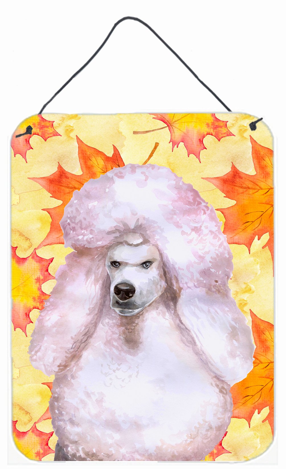 White Standard Poodle Fall Wall or Door Hanging Prints BB9978DS1216 by Caroline's Treasures