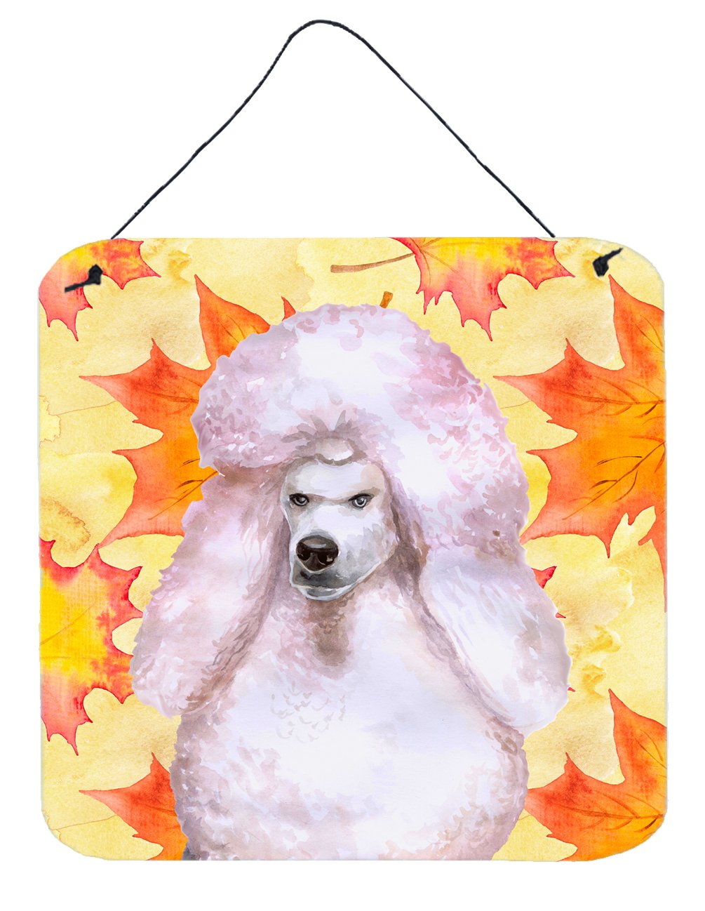 White Standard Poodle Fall Wall or Door Hanging Prints BB9978DS66 by Caroline&#39;s Treasures