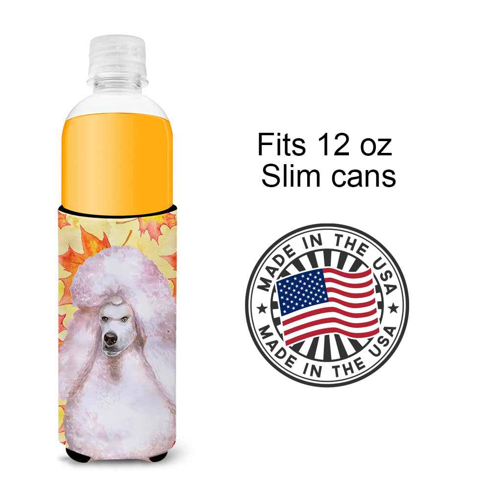 White Standard Poodle Fall  Ultra Hugger for slim cans BB9978MUK  the-store.com.