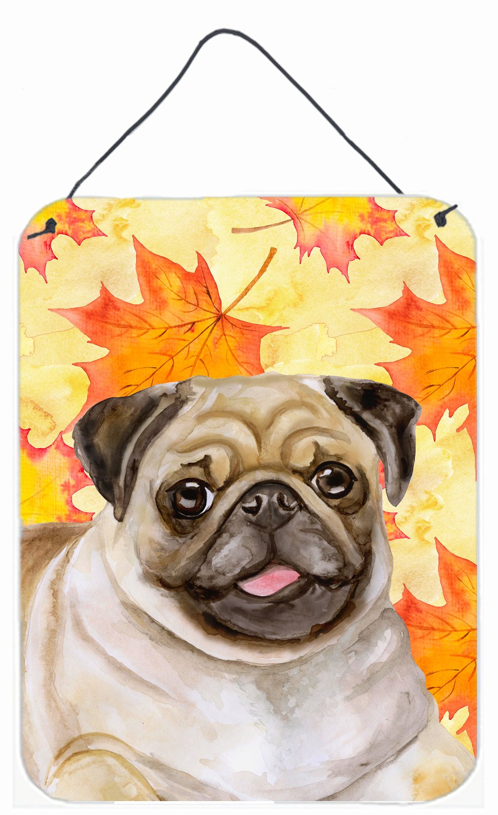 Fawn Pug Fall Wall or Door Hanging Prints BB9979DS1216 by Caroline&#39;s Treasures